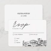 アンカレジ結婚のRSVP伝統的 Mealオプション エンクロージャーカード (正面/裏面)