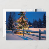 アンカレッジの明るく照らされたクリスマスツリー シーズンカード (正面/裏面)
