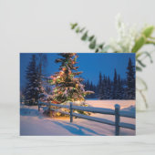 アンカレッジの明るく照らされたクリスマスツリー シーズンカード (スタンド正面)