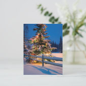アンカレッジの明るく照らされたクリスマスツリー シーズンポストカード (スタンド正面)