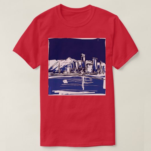 アンカレッジアラスカブルー抽象芸術アートTシャツ Tシャツ (デザイン正面)