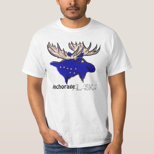 アンカレッジアラスカ州旗の値ティー Tシャツ (正面)