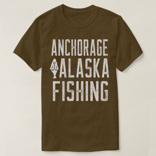 アンカレッジアラスカ魚釣りTシャツ Tシャツ (デザイン正面)