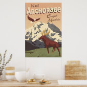 アンカレッジチュガッチェマウンテンヴィンテージ旅行ポスター ポスター (キッチン)