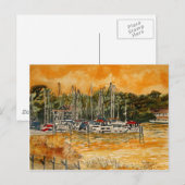 アンカレッジヨットベイスンマリーナメルボルンフロリダ ポストカード (正面/裏面)