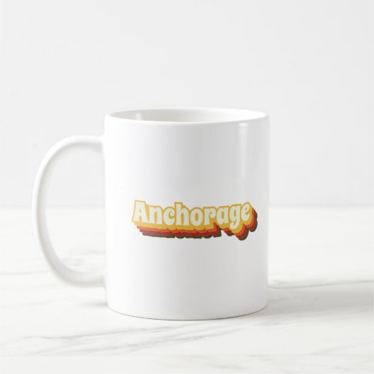 アンカレッジレトロヴィンテージ文字 コーヒーマグカップ (左)