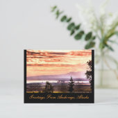 アンカレッジ上空の日没、アラスカのグリーティングポストカード ポストカード (スタンド正面)