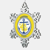 アンカレッジ国旗、アラスカ・スノーフレーク・ペーター・クリスム スノーフレークピューターオーナメント (右)