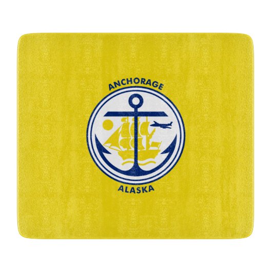 アンカレッジ市旗（アラスカ） カッティングボード (正面)