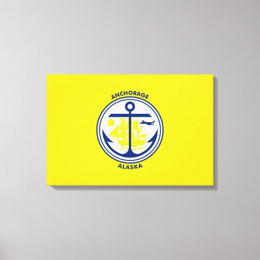 アンカレッジ市旗(アラスカ) キャンバスプリント (正面)