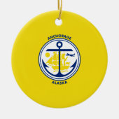 アンカレッジ市旗（アラスカ） セラミックオーナメント (正面)