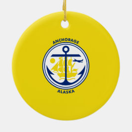 アンカレッジ市旗（アラスカ） セラミックオーナメント