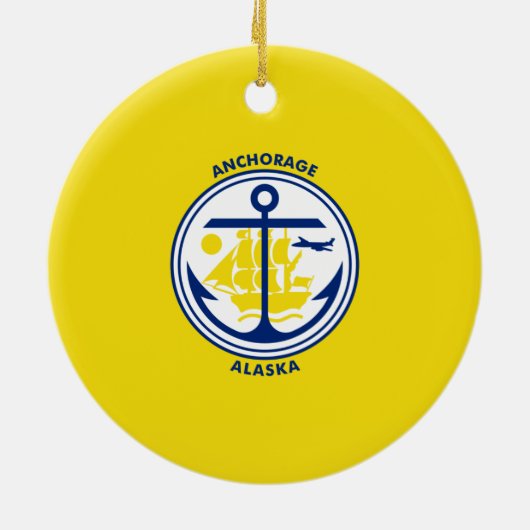 アンカレッジ市旗（アラスカ） セラミックオーナメント (裏面)