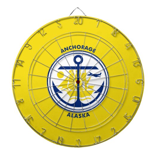 アンカレッジ市旗（アラスカ） ダーツボード (正面)