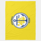 アンカレッジ市旗（アラスカ） フリースブランケット (正面)