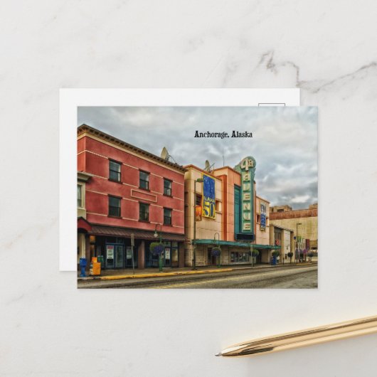 アンカレッジ都市景観 ポストカード (正面/裏面インサイチュ)