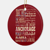 アンカレッジ、アラスカの魅力及び有名な場所 セラミックオーナメント (左)