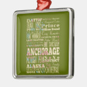 アンカレッジ、アラスカの魅力及び有名な場所 メタルオーナメント (左)
