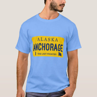 アンカレッジ アラスカ ナンバープレート 城市名 Tシャツ