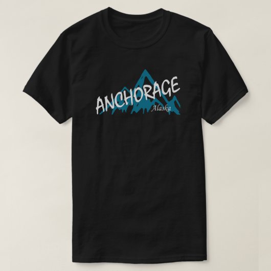 アンカレッジ アラスカ 山々 Tシャツ (デザイン正面)