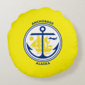 アンカレッジ（アラスカ）市旗ラウンドピロー ラウンドクッション (裏面)