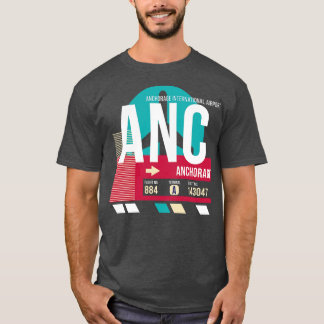 アンカレッジ・アラスカ ANC 空港コード 手荷物タグ Tシャツ