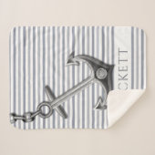 アンカーされたストライプ シェルパブランケット (正面(横))