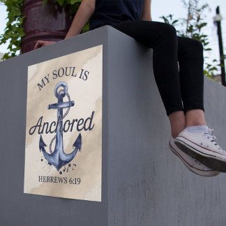 アンカーされたソウルヘブル6:19聖書の詩 ポスター