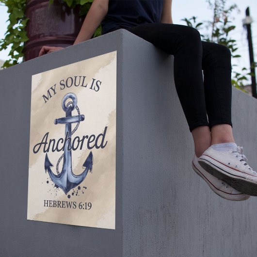 アンカーされたソウルヘブル6:19聖書の詩 ポスター