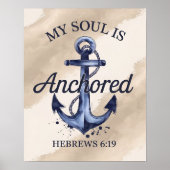 アンカーされたソウルヘブル6:19聖書の詩 ポスター (正面)