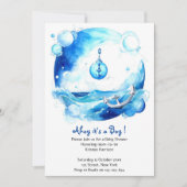 アンカーされた愛航海の男の子の赤ちゃんシャワー 招待状 (正面)