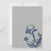アンカーとシェブロン ネイビーブルーとグレーの結婚式 招待状 (裏面)