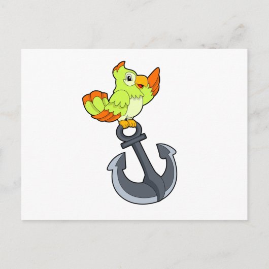 アンカーのついたパラキート ポストカード (正面)