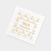 アンカーの背景 - 結婚式の食事などあらゆる場面に 箔ナプキン (左)