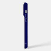 アンカーゴールドのスパークルネイビーブルーのモノグラム名 iPhoneケース (左側面)
