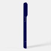 アンカーゴールドのスパークルネイビーブルーのモノグラム名 iPhoneケース (右側面)
