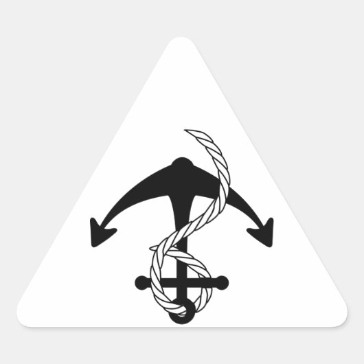 アンカーシュワルツワイスドリークオーフクレバー 三角形シール (正面)