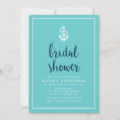 アンカーターコイズとブルースクリプトのブライズシャワー 招待状 (正面)