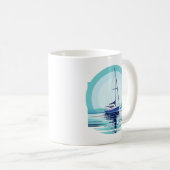 アンカー付き帆船 コーヒーマグカップ (正面右)