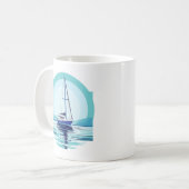 アンカー付き帆船 コーヒーマグカップ (正面左)