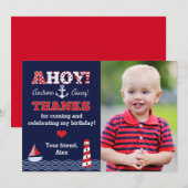 アンカー出発！ nautical写真サンクスノート サンキューカード (正面/裏面)