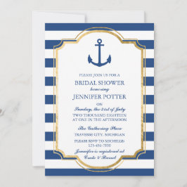 アンカー・イン・ラブII ネイビーストライプ ブライダルシャワー 招待状