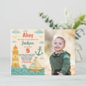 アンカー・オエイ！ 海をテーマにした誕生日招待状 招待状 (スタンド正面)