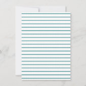 アンカー ティール ストライプ ブライダルシャワー 招待状 (裏面)