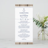 アンカー ナウチカル ネイビー ラスティック ウッド ウェディング メニュー (スタンド正面)