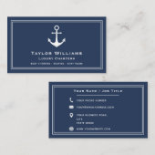 アンカー ネイティブ ヨット 船長 青と白 名刺 (正面/裏面)