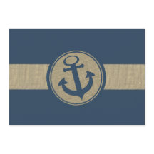 アンカー ネイビーブルーのストライプ ビーチ ウェディング レスポンス