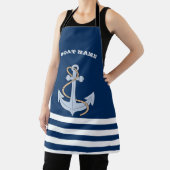 アンカー ネイビーブルー ストライプ エプロン (インサイチュ)