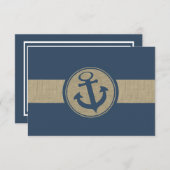 アンカー ネイビーブルー ストライプ ビーチ ウェディング レスポンス (正面/裏面)