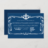 アンカー ネイビーブルー デスティネーション ウェディング 招待状 (正面/裏面)